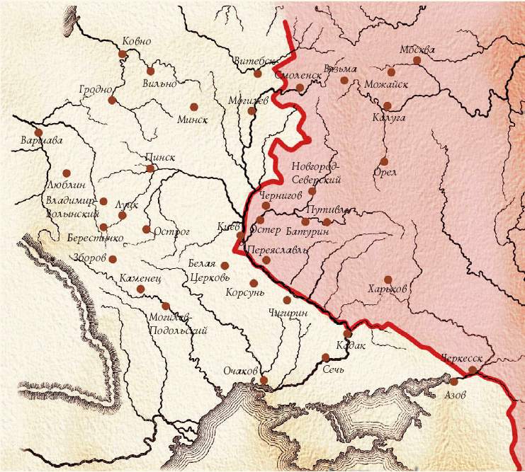 1654 год воссоединение украины с россией карта