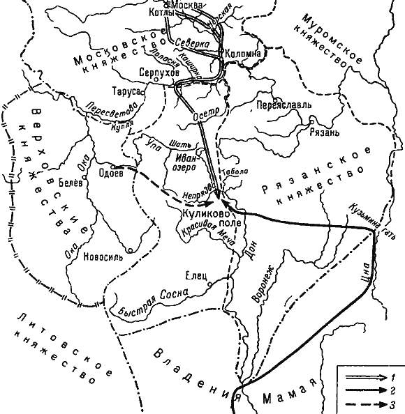 Карта похода дмитрия донского